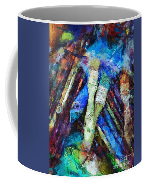 Painting Coffee Mug featuring the digital art Paint Brushes by Phil Perkins