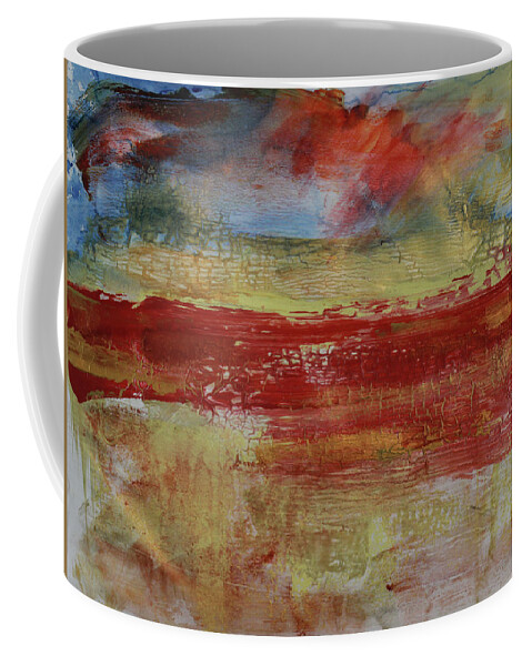 Abstract Expressionism Coffee Mug featuring the painting Painted Desert Sunset by Walter Fahmy