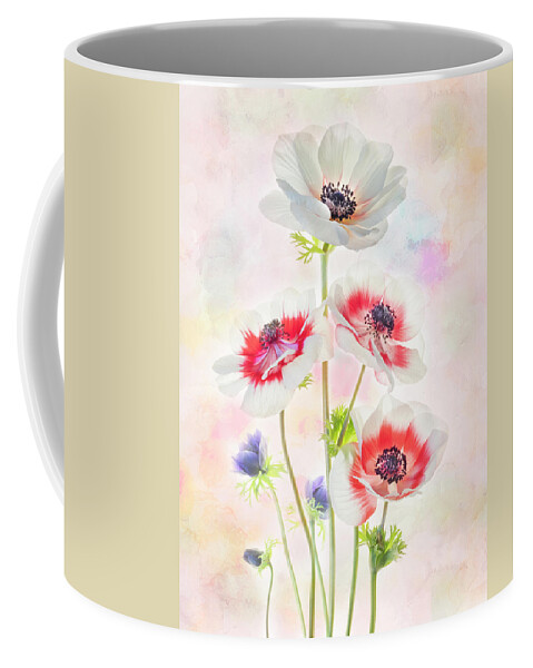 Anemone Coffee Mug featuring the photograph Painterly Anemone by Usha Peddamatham
