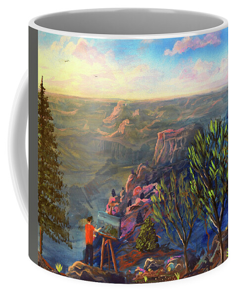 Painting Coffee Mug featuring the painting Painting the Grand Canyon by Chance Kafka