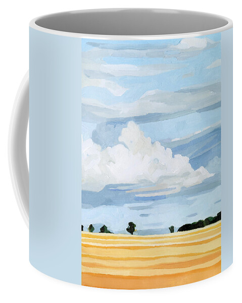 Landscapes & Seascapes+countryside Coffee Mug featuring the painting Pale Cloudscape I by Emma Scarvey