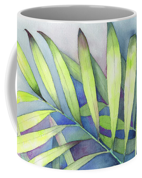 Face Mask Coffee Mug featuring the painting Serenity Palm Study by Lois Blasberg