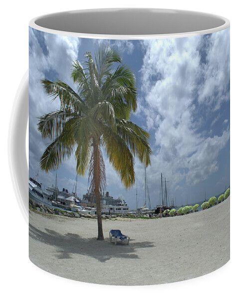 Palm Tree Coffee Mug featuring the photograph PalmTree and Lounge Chair by Aimee L Maher ALM GALLERY