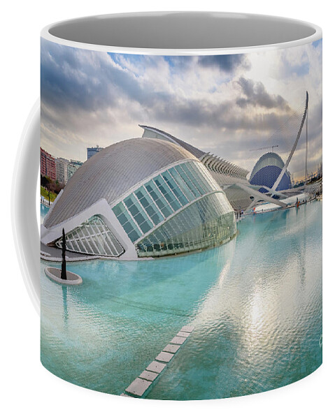 Agora Coffee Mug featuring the photograph Panoramic cinema in the city of sciences of Valencia, Spain, vis by Joaquin Corbalan
