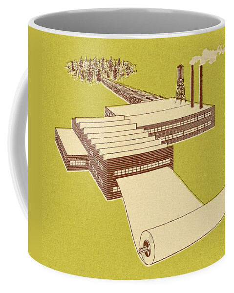 Architecture Coffee Mug featuring the drawing Paper Mill by CSA Images