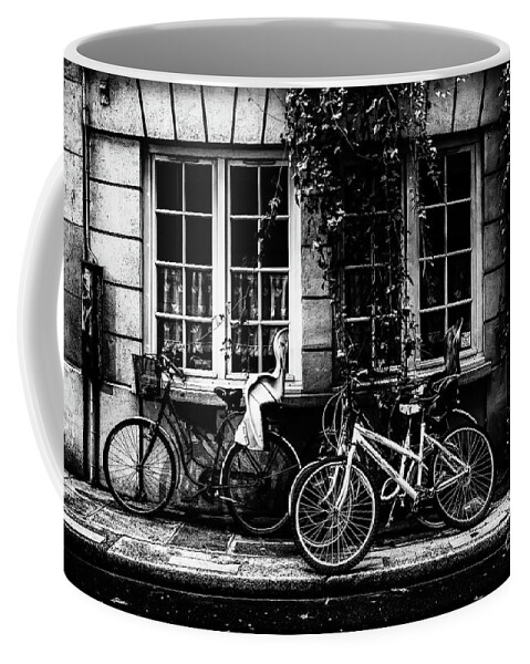 Paris At Night Coffee Mug featuring the photograph Paris at Night Bicycles by M G Whittingham
