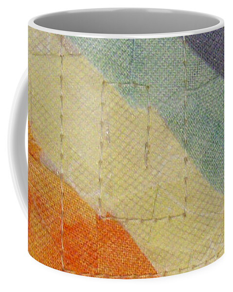 Fiber Art Coffee Mug featuring the tapestry - textile Pastel Color Study by Pam Geisel