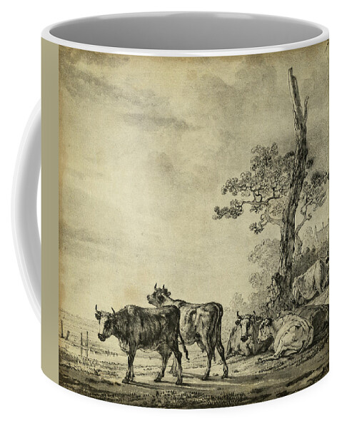 Pastoral Coffee Mug featuring the painting Pastoral Etching I by Unknown