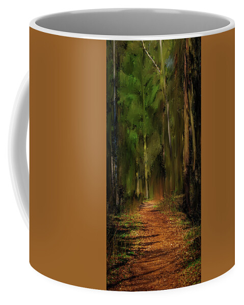 Path Into Fairy Forest Coffee Mug featuring the mixed media Path Into Fairy Forest #i6 by Leif Sohlman
