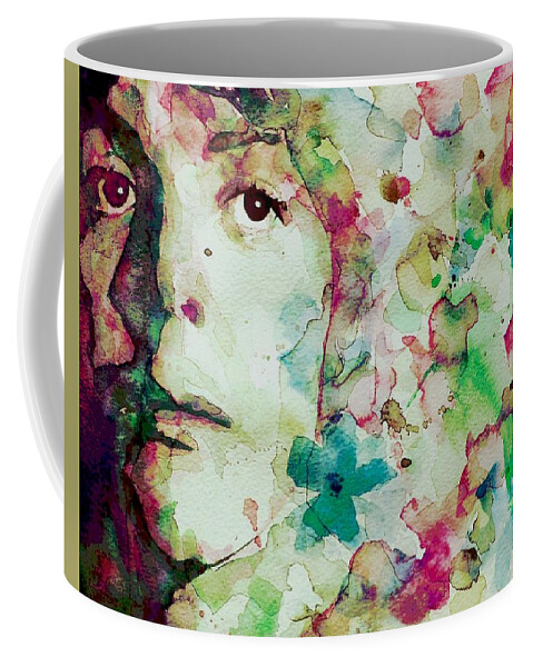 The Beatles Coffee Mug featuring the painting Paul McCartney - Hello Goodbye - Portrait by Paul Lovering