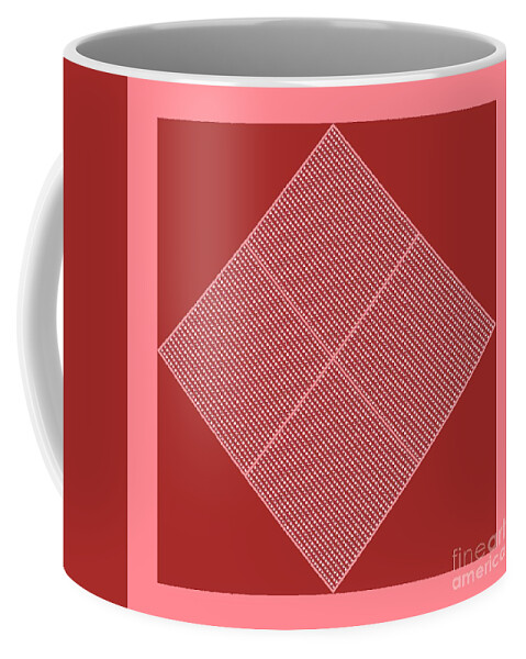 Peach Coffee Mug featuring the digital art Peach Red Fabric Textured Motif for Pillows by Delynn Addams