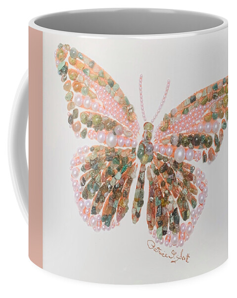 Butterflies Coffee Mug featuring the mixed media Pearl Essence by Patrice Scott