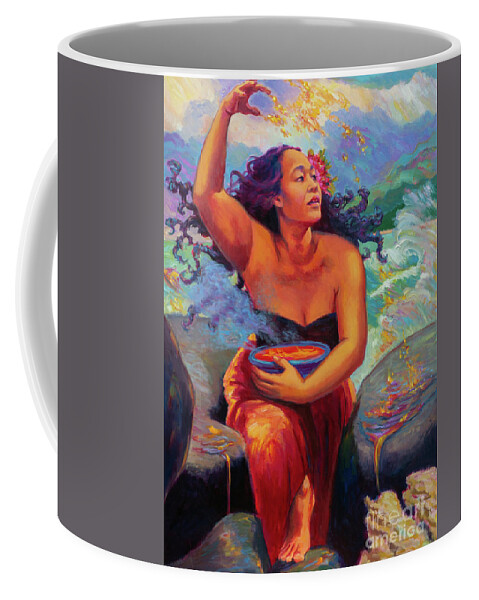 Pele Coffee Mug featuring the painting Pele Plays with Fire by Isa Maria