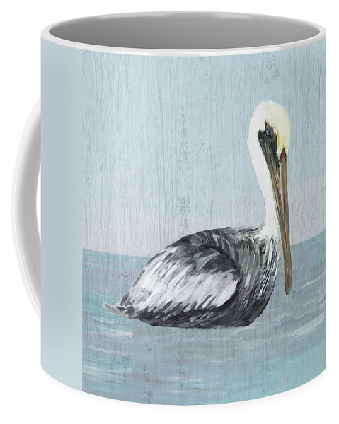 Pelican Coffee Mug featuring the painting Pelican Wash IIi by South Social D
