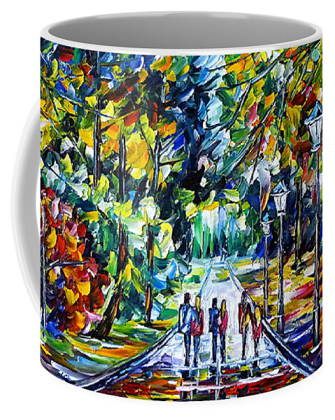 Park In Scotland Coffee Mug featuring the painting People In The Park by Mirek Kuzniar