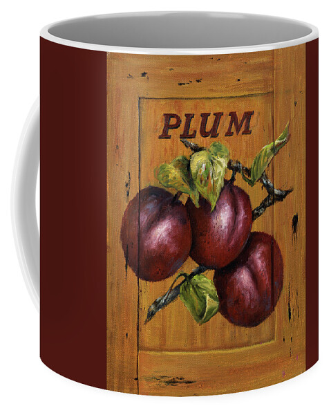 Plums Coffee Mug featuring the painting Perfect Plums by Lynne Pittard