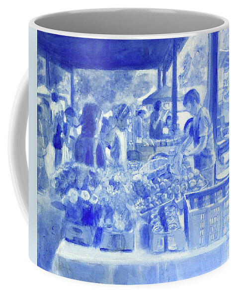 Farmers Market Coffee Mug featuring the painting Personal Attention by David Zimmerman