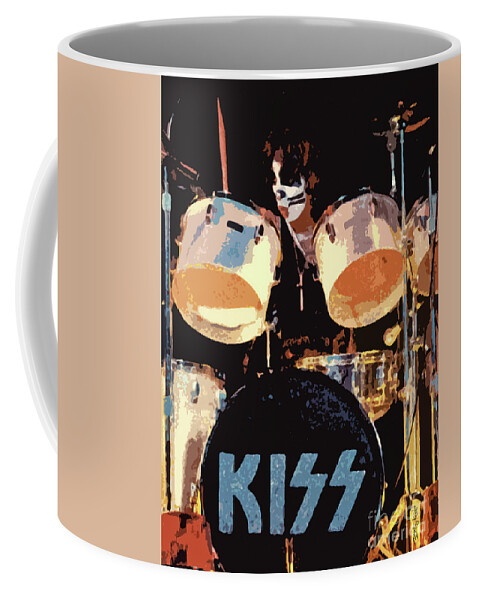 Peter Criss Coffee Mug featuring the photograph Peter Criss 1970s by Billy Knight