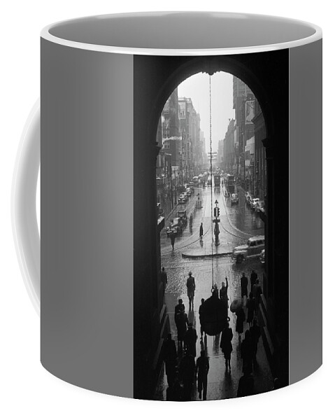 City Hall Coffee Mug featuring the photograph Philadelphia City Hall, East Portal, 1950 by Lawrence S Williams