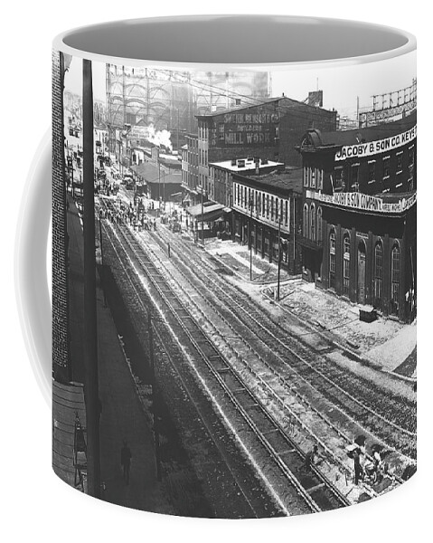 Business Coffee Mug featuring the painting Philadelphia Railroad Tracks by Unknown