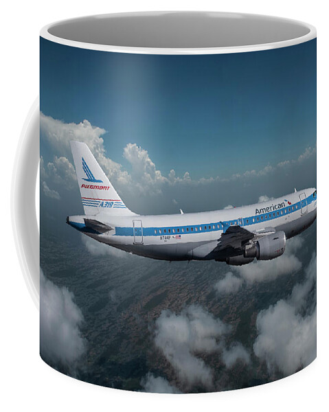 American Airlines Coffee Mug featuring the mixed media Piedmont Airlines Retro Livery by Erik Simonsen