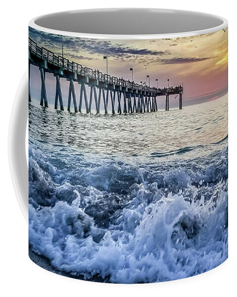 Pier Coffee Mug featuring the photograph Pier at Sunset by Joe Myeress