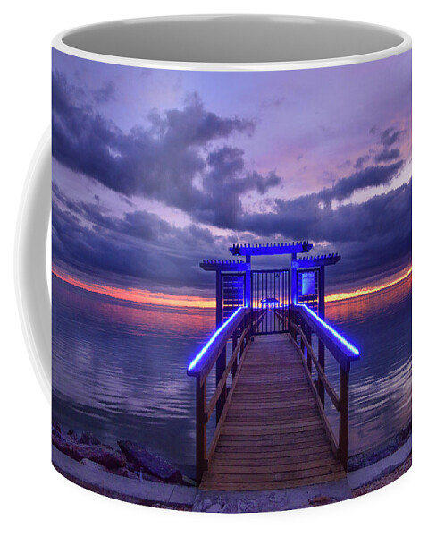 Pier Coffee Mug featuring the photograph Pier Blues 4 by Christopher Rice