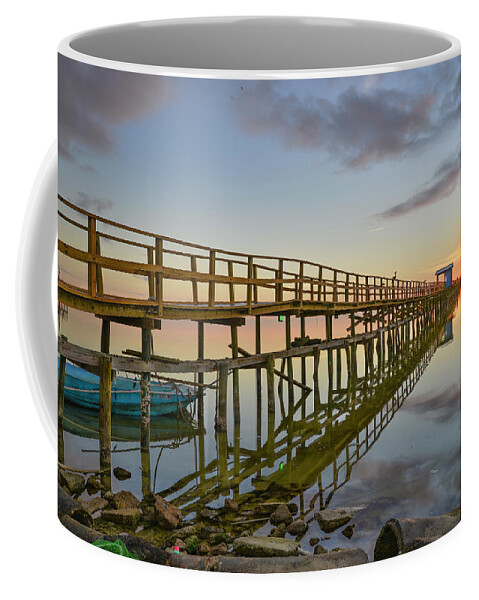 Pier Coffee Mug featuring the photograph Pier on Pier Sunrise by Christopher Rice