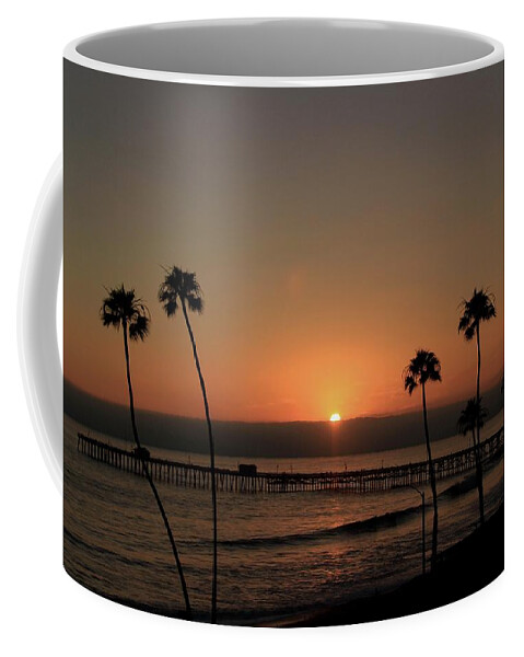 Sunset Coffee Mug featuring the photograph Pier Sunset by Brian Eberly