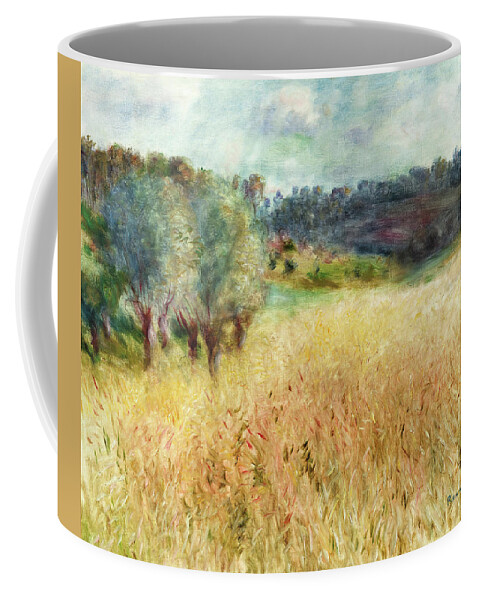 Canvas Coffee Mug featuring the painting Pierre-Auguste Renoir -Limoges, 1841-Cagnes-sur-Mer, 1919-. Wheatfield -1879-. Oil on canvas. 50.... by Pierre Auguste Renoir -1841-1919-