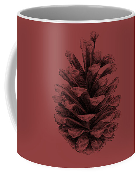 Pine Cone Coffee Mug featuring the drawing Pine by Eric Fan