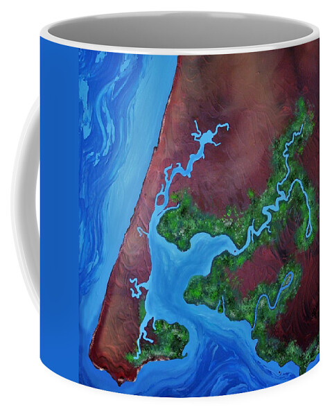 Map Coffee Mug featuring the painting Pine River by Joan Stratton