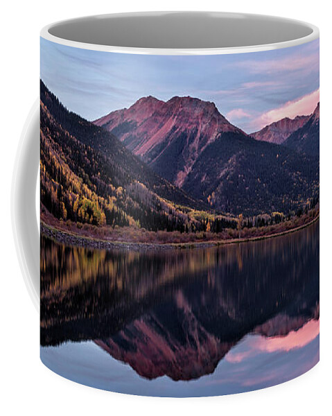 Autumn Coffee Mug featuring the photograph Pink Accents, Crystal Lake by Denise Bush