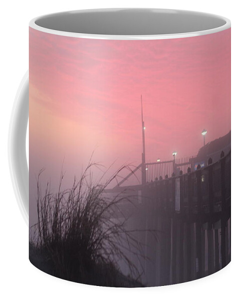 Pink Coffee Mug featuring the photograph Pink Fog At Dawn by Robert Banach