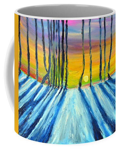 Pink Coffee Mug featuring the painting Pink Frost by Chiara Magni