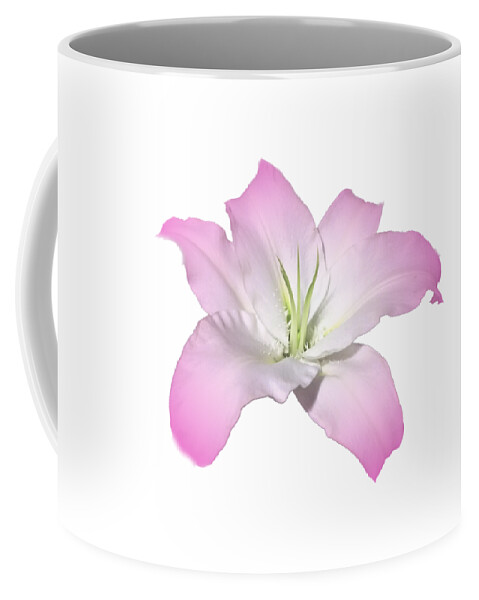 Pink Coffee Mug featuring the photograph Pink Lily Flower Photograph Best for Shirts by Delynn Addams