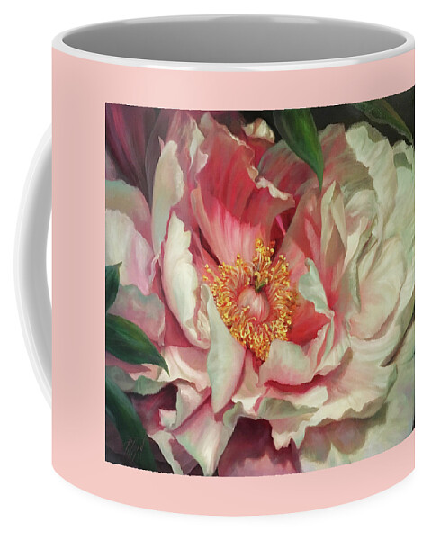 Flowers Coffee Mug featuring the painting Pink Peonie by Lynne Pittard