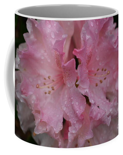 Flowers Coffee Mug featuring the digital art Pink Rain by Yenni Harrison