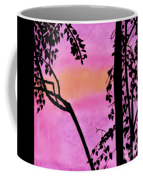 Sunset Coffee Mug featuring the drawing Pink Sky Sunset by D Hackett