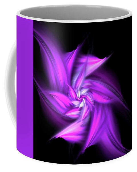 Pink Coffee Mug featuring the digital art Pinwheel Flower by Brandi Untz
