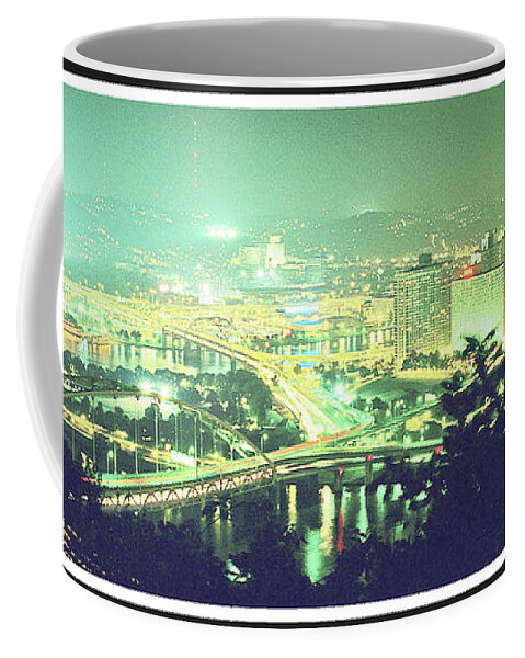 Pittsburgh Coffee Mug featuring the photograph Pittsburgh Pennsylvania Skyline at Night by A Macarthur Gurmankin