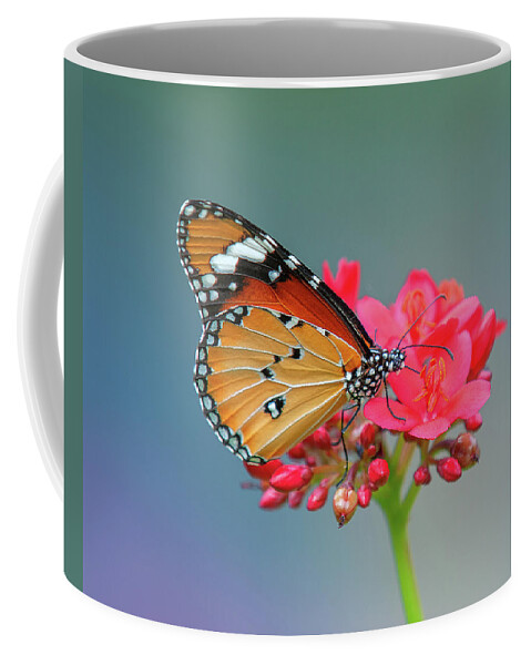Bangkok Coffee Mug featuring the photograph Plain Tiger or African Monarch Butterfly DTHN0246 by Gerry Gantt