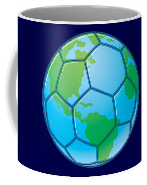 Vector Coffee Mug featuring the digital art Planet Earth World Cup Soccer Ball by John Schwegel