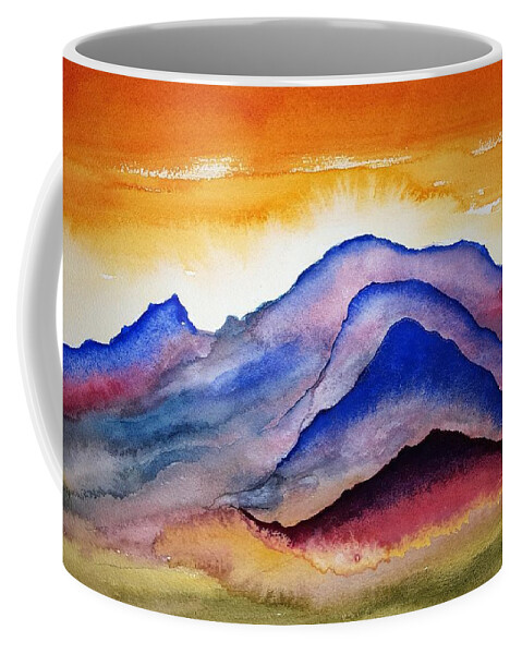 Watercolor Coffee Mug featuring the painting Planet Four Lore by John Klobucher