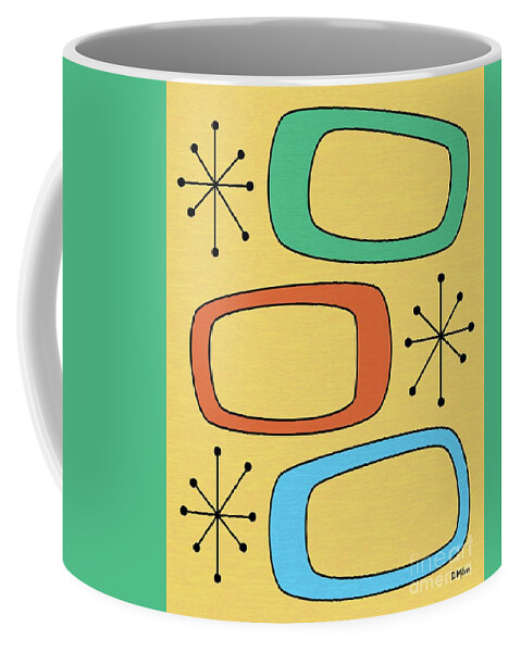 Mid Century Modern Coffee Mug featuring the digital art Pods by Donna Mibus