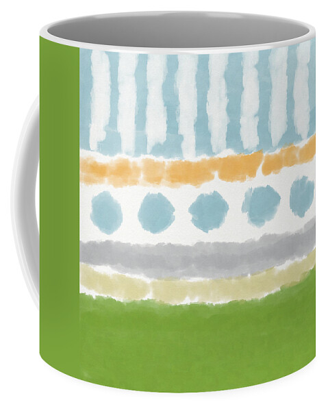 Orange Coffee Mug featuring the painting Poolside 3- Art by Linda Woods by Linda Woods