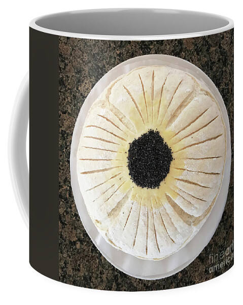 Bread Coffee Mug featuring the photograph Poppy Scored Sourdough with Poppy Seed Center 1 by Amy E Fraser