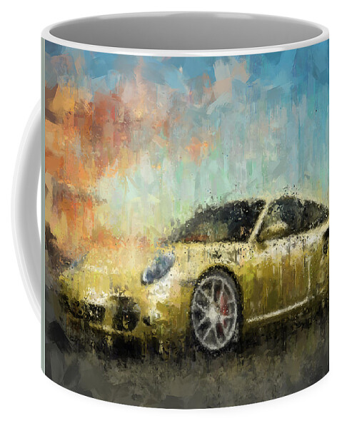 Impressionism Coffee Mug featuring the painting Porsche 911 Turbo by Vart Studio