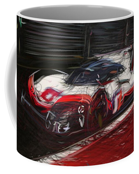 Porsche Coffee Mug featuring the digital art Porsche 919 Hybrid Evo Drawing by CarsToon Concept