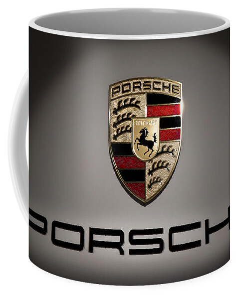 Porsche Logo Coffee Mug featuring the photograph Porsche Car Emblem 2 by Stefano Senise